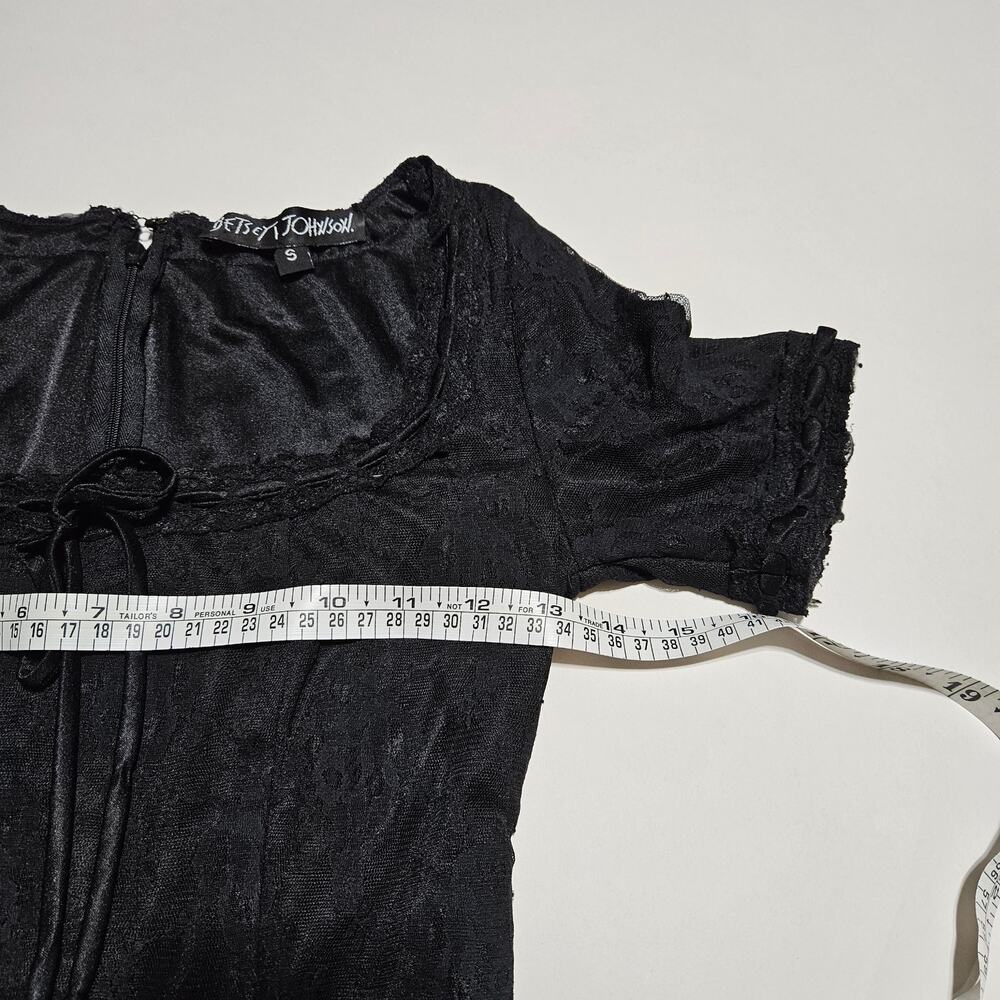 Y2k Betsey Johnson Milkmaid Lace Dress Midi - Size Small - Picture 6 of 7